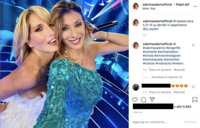 Sabrina Salerno e Jo Squillo: l'abbraccio dopo 30 anni